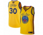 Golden State Warriors #30 Stephen Curry Swingman Gold 2019 Basketball Finals Bound Basketball Jersey - City Edition