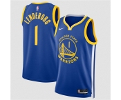 Men's Golden State Warriors #1 Yaxel Lendeborg Blue 2026 Draft Icon Edition Stitched Basketball Jersey