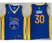 Men's Golden State Warriors #30 Stephen Curry Royal Stitched Jersey