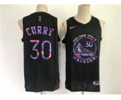 Men's Golden State Warriors #30 Stephen Curry Swingman Rainbow edition Basketball Jersey