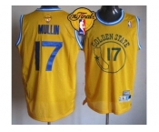 NBA Golden State Warrlors #17 Chris Mullin Gold Throwback The Finals Patch Stitched Jerseys