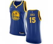 Women's Nike Golden State Warriors #15 Damian Jones Authentic Royal Blue Road NBA Jersey - Icon Edition
