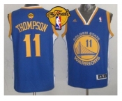 NBA Youth NBA Revolution 30 Warriors #11 Klay Thompson Blue The Finals Patch Stitched Jerseys