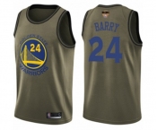 Youth Golden State Warriors #24 Rick Barry Swingman Green Salute to Service 2019 Basketball Finals Bound Basketball Jersey