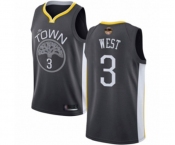 Youth Golden State Warriors #3 David West Swingman Black 2019 Basketball Finals Bound Basketball Jersey - Statement Edition