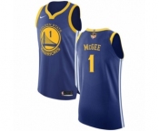 Youth Nike Golden State Warriors #1 JaVale McGee Authentic Royal Blue Road 2018 NBA Finals Bound NBA Jersey - Icon Edition