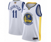 Youth Nike Golden State Warriors #11 Klay Thompson Authentic White Home 2018 NBA Finals Bound NBA Jersey - Association Edition