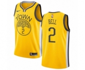 Youth Nike Golden State Warriors #2 Jordan Bell Yellow Swingman Jersey - Earned Edition
