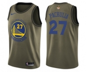 Youth Nike Golden State Warriors #27 Zaza Pachulia Swingman Green Salute to Service 2018 NBA Finals Bound NBA Jersey