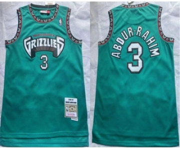 Memphis Grizzlies #3 Shareef Abdur-Rahim 1996-97 Green Hardwood Classics Soul Swingman Throwback Jersey