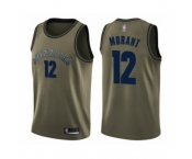 Men's Memphis Grizzlies #12 Ja Morant Swingman Green Salute to Service Basketball Jersey