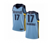 Men's Memphis Grizzlies #17 Jonas Valanciunas Authentic Light Blue Basketball Jersey Statement Edition