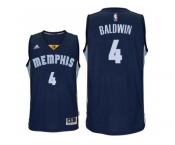 Men's Memphis Grizzlies #4 Wade Baldwin Road Navy Swingman Jersey