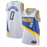 Men's Indiana Pacers #0 Tyrese Haliburton White 2025-26 City Edition Stitched Basketball Jersey Men's Indiana Pacers #0 Tyrese Haliburton White 2025-26 City Edition Stitched Basketball Jersey