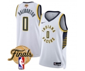 Men's Indiana Pacers #0 Tyrese Haliburton White 2025 Finals Association Edition Stitched Basketball Jersey