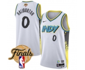 Men's Indiana Pacers #0 Tyrese Haliburton White 2025 Finals City Edition Stitched Basketball Jersey