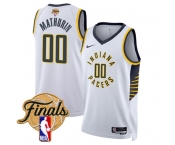 Men's Indiana Pacers #00 Bennedict Mathurin White 2025 Finals Association Edition Stitched Basketball Jersey