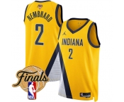 Men's Indiana Pacers #2 Andrew Nembhard Yellow 2025 Finals Statement Edition Stitched Basketball Jersey