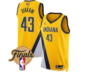 Men's Indiana Pacers #43 Pascal Siakam Yellow 2025 Finals Statement Edition Stitched Basketball Jersey