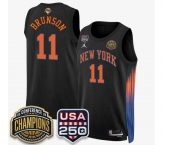 Men's New Yok Knicks #11 Jalen Brunson Black 2026 Finals Patch &USA 250 Patch Stitched Basketball Jersey Men's New Yok Knicks #11 Jalen Brunson Black 2026 Finals Patch &USA 250 Patch Stitched Basketball Jersey