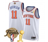 New Yok Knicks #11 Jalen Brunson White 2026 Finals Patch And Finals Champions Patch Association Edition Stitched Basketball Jersey