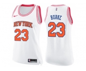 Women Nike New York Knicks #23 Trey Burke White Pink NBA Swingman Fashion Jersey