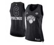 Women Nike New York Knicks #6 Kristaps Porzingis Black NBA Jordan Swingman 2018 All-Star Game Jersey