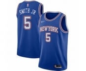 Women's New York Knicks #5 Dennis Smith Jr. Swingman Blue Basketball Jersey - Statement Edition