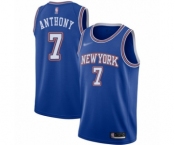 Women's New York Knicks #7 Carmelo Anthony Swingman Blue Basketball Jersey - Statement Edition