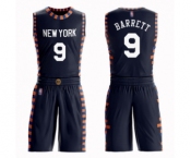 Women's New York Knicks #9 RJ Barrett Swingman Navy Blue Basketball Suit Jersey - City Edition