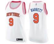 Women's New York Knicks #9 RJ Barrett Swingman White Pink Fashion Basketball Jersey
