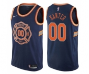 Women's Nike New York Knicks #00 Enes Kanter Swingman Navy Blue NBA Jersey - City Edition