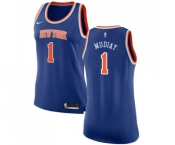 Women's Nike New York Knicks #1 Emmanuel Mudiay Authentic Royal Blue NBA Jersey - Icon Edition