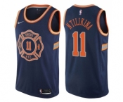 Women's Nike New York Knicks #11 Frank Ntilikina Swingman Navy Blue NBA Jersey - City Edition