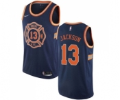 Women's Nike New York Knicks #13 Mark Jackson Swingman Navy Blue NBA Jersey - City Edition
