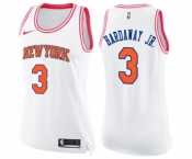 Women's Nike New York Knicks #3 Tim Hardaway Jr. Swingman White Pink Fashion NBA Jersey