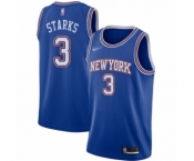 Youth New York Knicks #3 John Starks Swingman Blue Basketball Jersey - Statement Edition