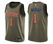 Youth Nike New York Knicks #1 Emmanuel Mudiay Swingman Green Salute to Service NBA Jersey