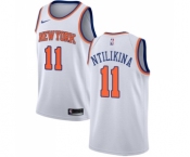 Youth Nike New York Knicks #11 Frank Ntilikina Authentic White NBA Jersey - Association Edition