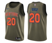 Youth Nike New York Knicks #20 Kevin Knox Swingman Green Salute to Service NBA Jersey