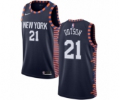 Youth Nike New York Knicks #21 Damyean Dotson Swingman Navy Blue NBA Jersey - 2018-19 City Edition