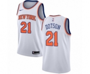 Youth Nike New York Knicks #21 Damyean Dotson Swingman White NBA Jersey - Association Edition