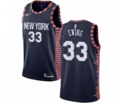 Youth Nike New York Knicks #33 Patrick Ewing Swingman Navy Blue NBA Jersey - 2018-19 City Edition