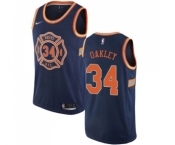 Youth Nike New York Knicks #34 Charles Oakley Swingman Navy Blue NBA Jersey - City Edition