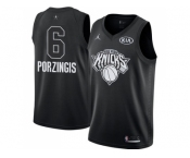 Youth Nike New York Knicks #6 Kristaps Porzingis Black NBA Jordan Swingman 2018 All-Star Game Jersey