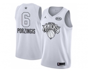 Youth Nike New York Knicks #6 Kristaps Porzingis White NBA Jordan Swingman 2018 All-Star Game Jersey