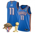 Men's Oklahoma City Thunder #11 Isaiah Joe Blue 2025 Finals Patch And Finals Champions Patch Icon Edition Stitched Basketball Jersey