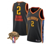 Men's Oklahoma City Thunder #2 Shai Gilgeous-Alexander Black 2025 Finals City Edition Stitched Basketball Jersey