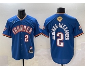 Men's Oklahoma City Thunder #2 Shai Gilgeous-Alexander Blue 2025 Finals Vapor Stitched Baseball Jersey