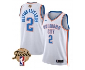 Men's Oklahoma City Thunder #2 Shai Gilgeous-Alexander White 2025 Finals Association Edition Stitched Basketball Jersey